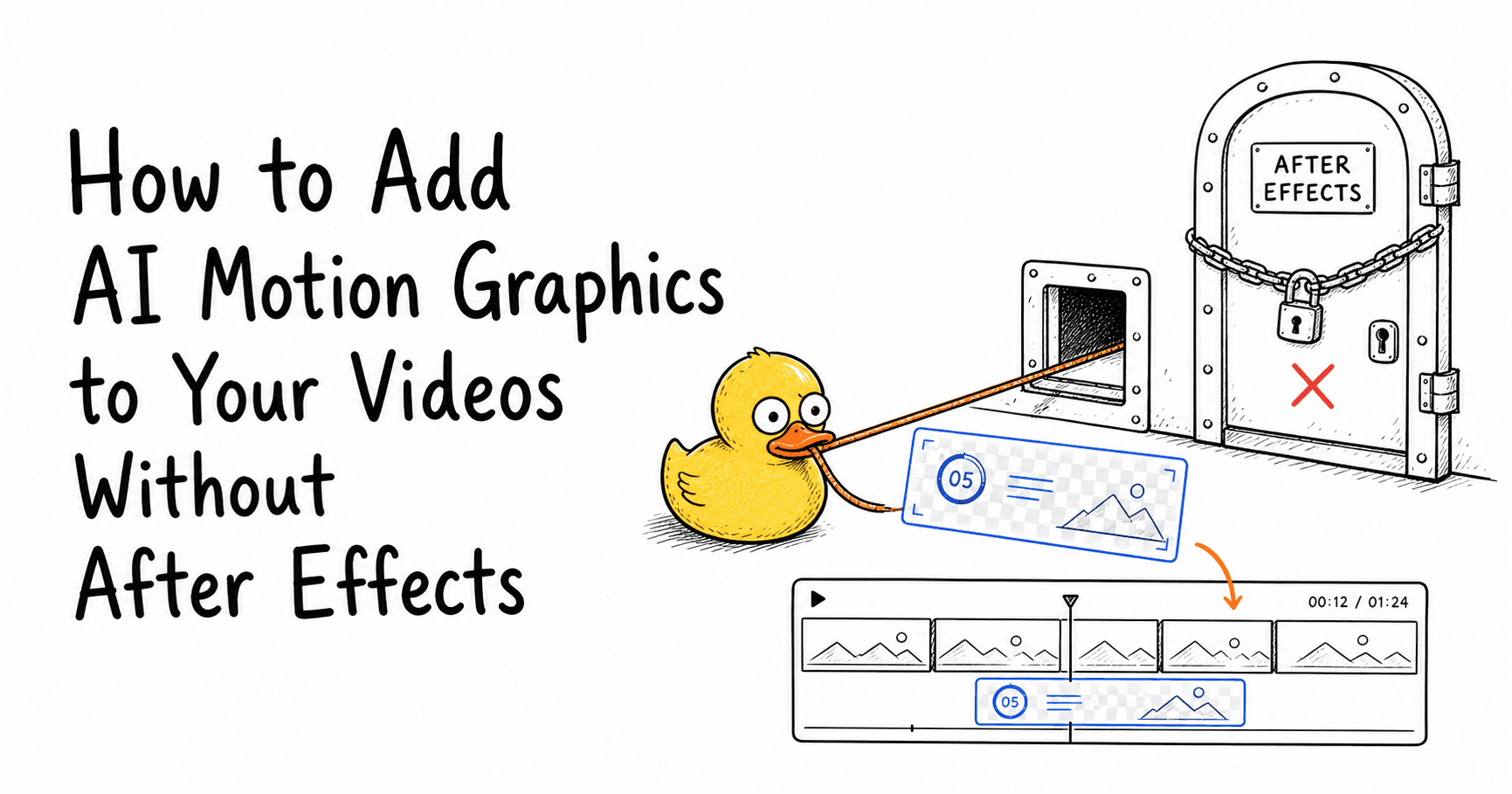 Malloy drags an AI motion graphics overlay around a locked After Effects door